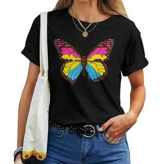 Pansexual Pride Pan Flag Butterfly Subtle Lgbtq Women T-shirt | Mazezy