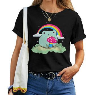 Pansexual Pride Pan Flag Cute Frog Mushroom Subtle Lgbtq Women T-shirt | Mazezy UK