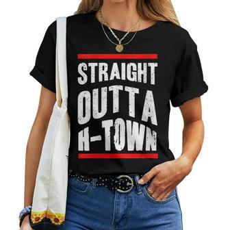 Patriotic H-Town Houston Pride Novelty Hometown Souvenir Women T-shirt | Mazezy