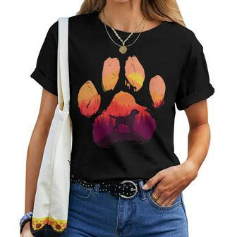 Paw Cavador Dog Mom Dad Mountains Sunset Dog Mom Dad Mountai Women T-shirt | Mazezy