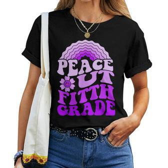 Peace Love Out Fifth Grade Teacher Kids Last Day Of School Women T-shirt | Mazezy