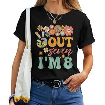 Peace Out Seven I'm 8 Groovy 8Th Happy Birthday Boy Girl Women T-shirt - Monsterry AU