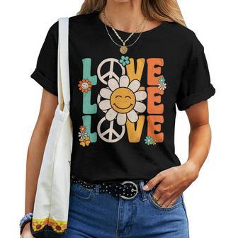 Peace Sign Love 60S 70S 80S Costume Groovy Theme Party Women T-shirt - Monsterry AU