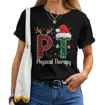 Physical Therapy Christmas Santa Hat Pt Therapist Xmas Women T-shirt