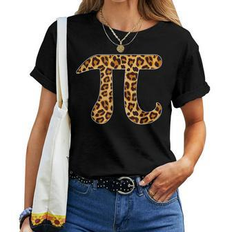 Pi Leopard Print Skin Cheetah Pi Day Math Nerd Math Teacher Women T-shirt | Mazezy