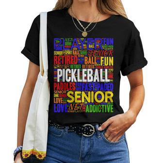 Pickleball Addict Player For Retired Seniors Women T-shirt | Mazezy