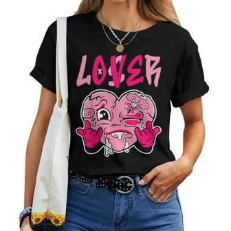 Pink Loser Lover Pink Drip Heart Matching Outfit Women T-shirt | Mazezy