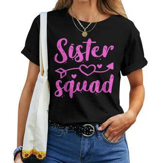 Pink Sister Squad For Girl And Gang Youth Family Party Women T-shirt | Mazezy