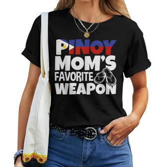 Pinoy Mom's Favorite Weapon Filipino Women T-shirt | Mazezy