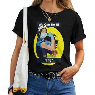 Pinoy Rosie Riveter Nurse Never Underestimate Can Do It Women T-shirt - Seseable