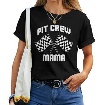 Pit Crew Mama Hosting Race Car Birthday Parties Party Women T-shirt | Mazezy