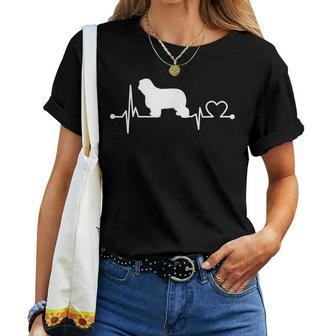 Polish Lowland Sheepdog Heartbeat Love Dog Pet For Kid Women T-shirt | Mazezy