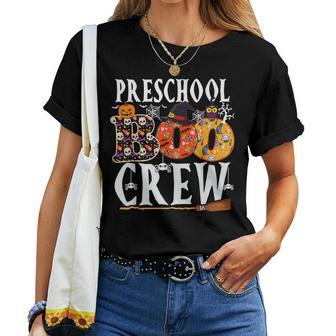 Preschool Boo Crew Teacher Halloween Costume Women T-shirt - Seseable