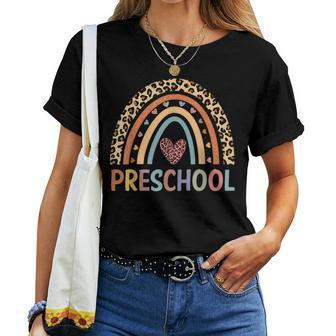 Preschool Rainbow Teacher Team Preschool Squad Girls Women Women T-shirt - Seseable