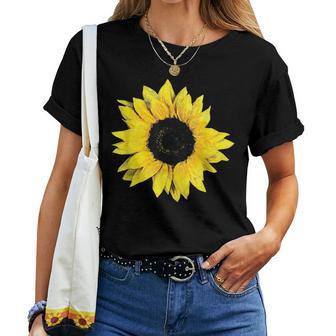 Pretty Oversize Flower Floral Sunflower Graphic Gift For Women Women Crewneck Short T-shirt - Thegiftio UK