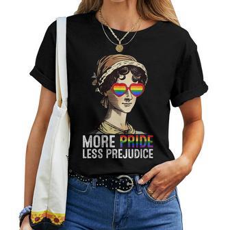 More Pride Less Prejudice Lgbt Pride Month Gay Pride Ally Women T-shirt - Thegiftio UK