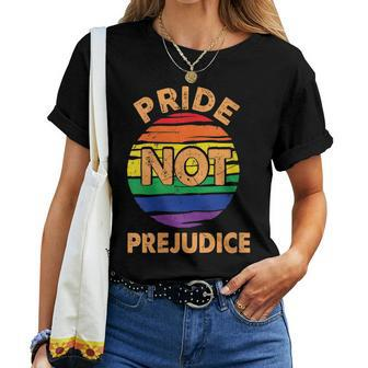 Pride Not Prejudice Lgbt Gay Pride Retro Vintage Women T-shirt | Mazezy