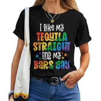 Pride Tequila Straight Bar Gay Party Women T-shirt | Mazezy