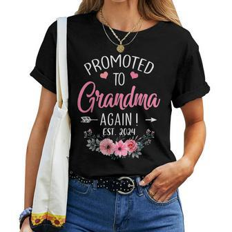 Promoted To Grandma Again 2024 Mothers Day Women T-shirt - Seseable