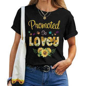 Promoted To Lovey Sunflower Grandma Women T-shirt | Mazezy