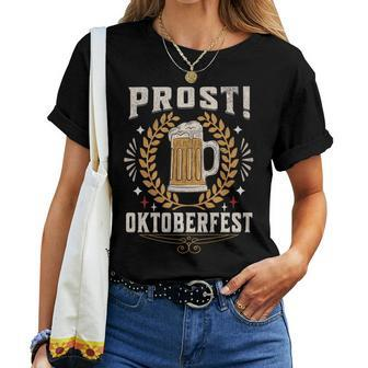 Prost Cheers Oktoberfest German Beer Festival Deutschland Women T-shirt | Mazezy