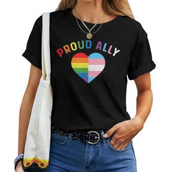 Proud Ally Mom Lgbt Transgender Lgbtq Pride Trans Flag Women T-shirt