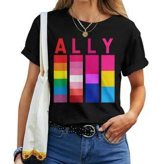 Proud Ally Pride Rainbow Lgbt Ally Women T-shirt - Seseable