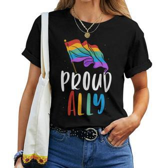 Proud Ally Rainbow Lgbtq Pride Gay Women T-shirt - Seseable