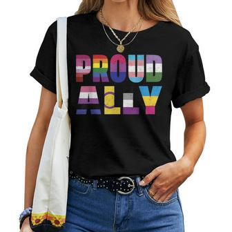 Proud Ally Rainbow Pride Month Lgbtq Gay Lesbian Trans Women T-shirt | Mazezy