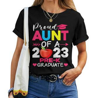 Proud Aunt Of 2023 Pre K Graduate Funny Graduation Women Crewneck Short T-shirt