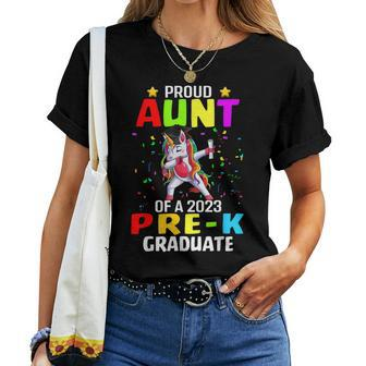Proud Aunt Of A Class Of 2023 Prek Graduate Unicorn Women Crewneck Short T-shirt