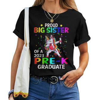 Proud Big Sister Of A Class Of 2023 Prek Graduate Unicorn Women T-shirt | Mazezy