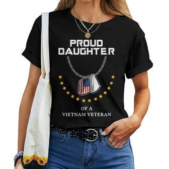 Proud Daughter Of A Vietnam Veteran Cool Army Soldier Women T-shirt | Mazezy