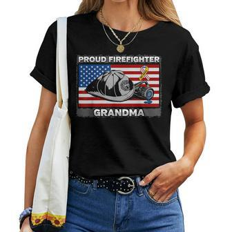 Proud Fire Fighter Grandma Women T-shirt | Mazezy