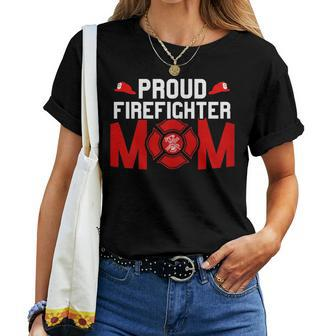 Proud Firefighter Mum Mom Mother Pride Fire Fighter Women T-shirt | Mazezy