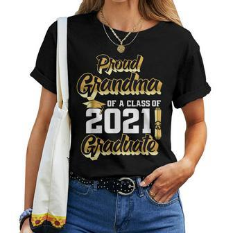 Proud Grandma Of A Class Of 2021 Graduate Graduation 21 Women T-shirt - Thegiftio UK