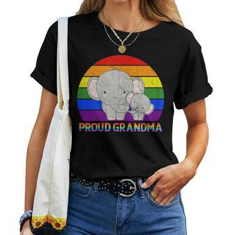 Proud Grandma Elephant Proud Mom Lgbt Gay Pride Women T-shirt Crewneck | Mazezy