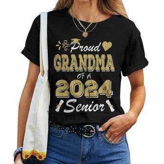 Proud Grandma Of A Senior 2024 Class Of 24 Grandma Senior Women T-shirt | Mazezy
