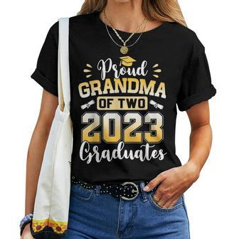 Proud Grandma Of Two 2023 Graduates Class Of 2023 Senior Women T-shirt | Mazezy UK