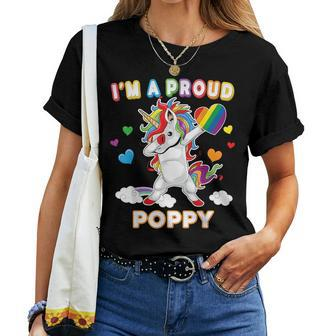 Im A Proud Lgbt Gay Poppy Pride Dabbing Unicorn Rainbow Les Women T-shirt | Mazezy