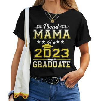 Proud Mama Of A 2023 Graduate Mother Senior Graduation Women Crewneck Short T-shirt - Thegiftio UK