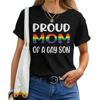 Proud Mom Of A Gay Son Gay Pride Lgbt Idea Women T-shirt Crewneck | Mazezy