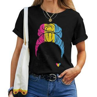 Proud Mom Pansexual Pride Flag Pan Mama Mother Ally Women Women T-shirt Crewneck | Mazezy