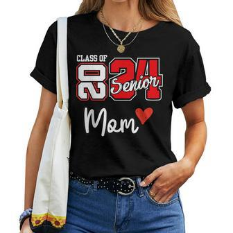 Proud Mom Senior 2024 Class Of 2024 Cute Heart Graduation 24 Women T-shirt - Monsterry