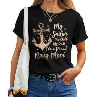Proud Navy Mother For Moms Of Sailors Proud-Mom Navy Family Women T-shirt - Seseable