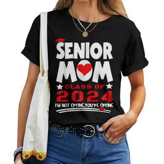 Proud Senior Mom 2024 Graduation Class Of Not Crying Women T-shirt | Mazezy