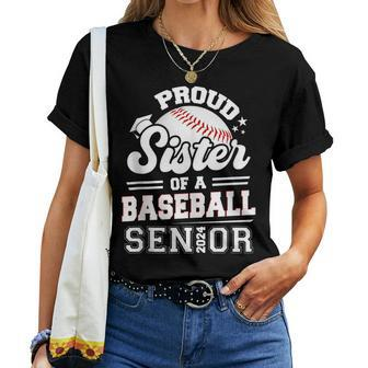 Proud Sister Of A Baseball Senior 2024 Graduate For Sister Women T-shirt | Mazezy