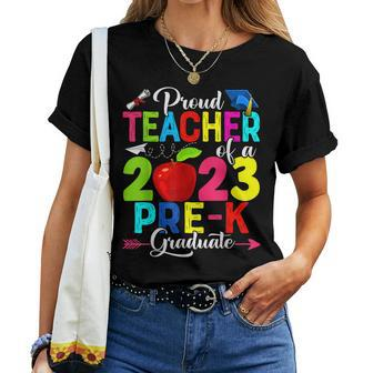 Proud Teacher Of A 2023 Prek Graduate Family Lover Women T-shirt | Mazezy