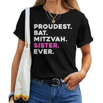 Proudest Bat Mitzvah Sister Ever Jewish Girl Celebration Women T-shirt | Mazezy