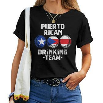 Puerto Rican Beer Drinking Team Flag Party Women T-shirt - Seseable